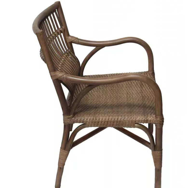 Contemporary Boho Rattan Patio Lounge Chair