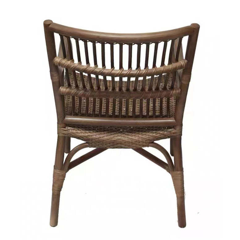Contemporary Boho Rattan Patio Lounge Chair