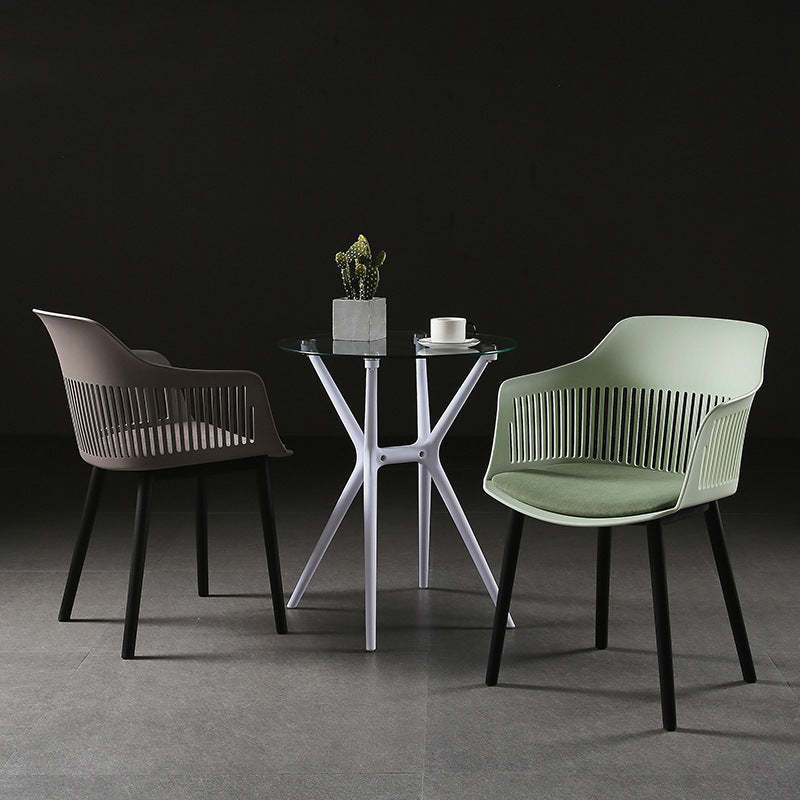 Nordic Plastic Steel Frame Dining Chair — Gray
