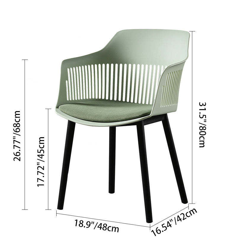 Nordic Plastic Steel Frame Dining Chair — Yellow