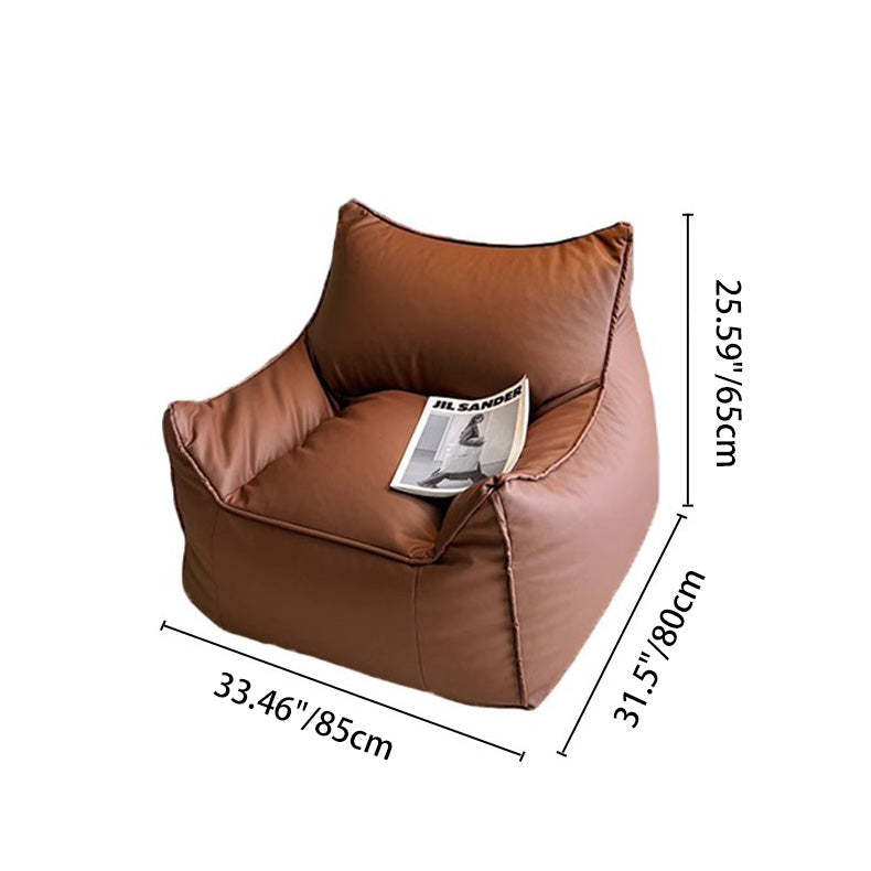 Scandinavian Leather Upholstered Accent Chair — Gray Leather