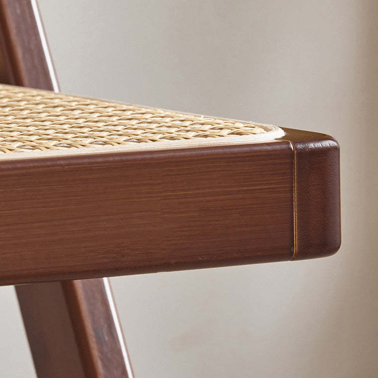 Japanese Resin Rattan Bamboo Foldable Dining Chair