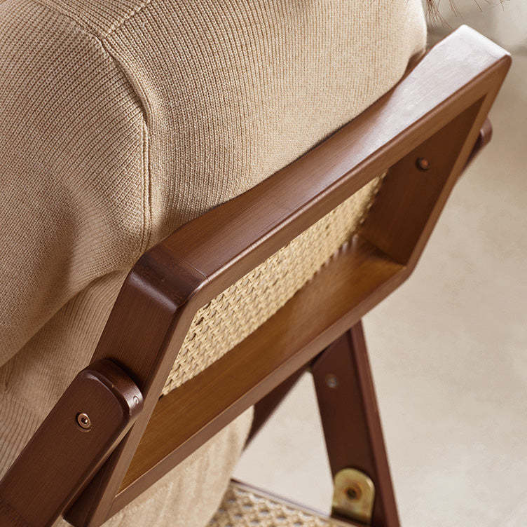 Japanese Resin Rattan Bamboo Foldable Dining Chair