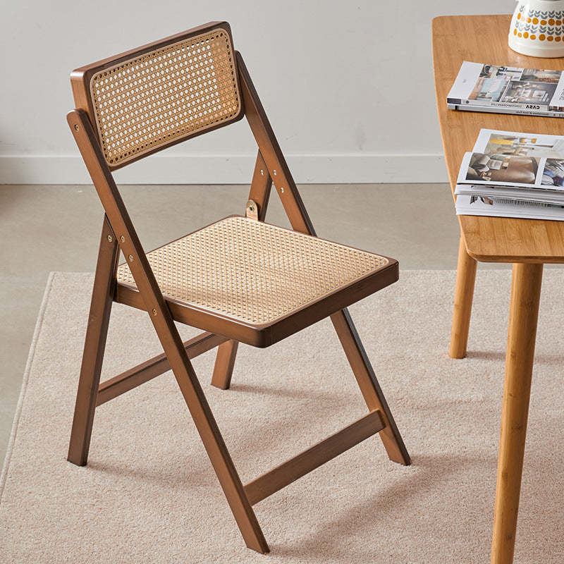 Lighom traditional foldable oak dining chairs & benches in bamboo resin rattan
