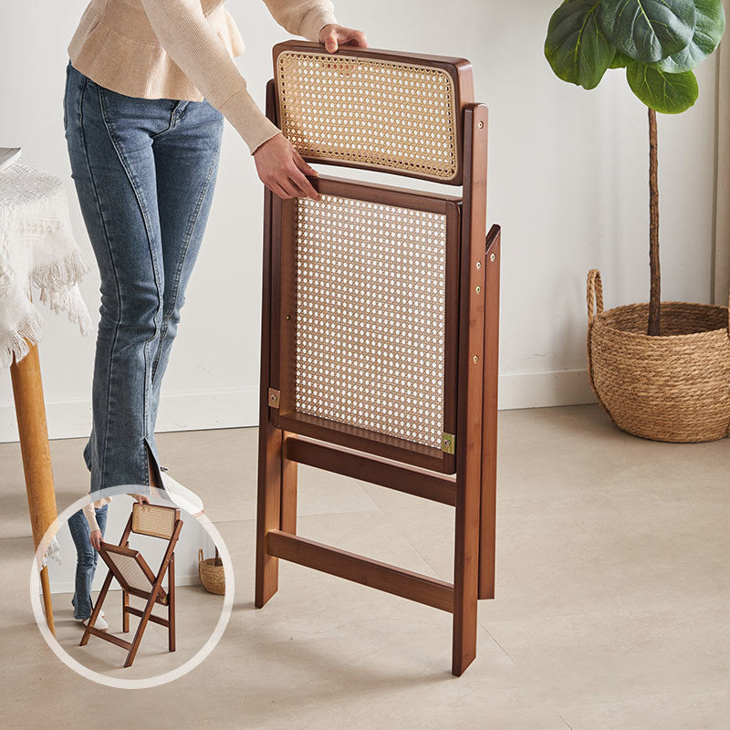 Japanese Resin Rattan Bamboo Foldable Dining Chair