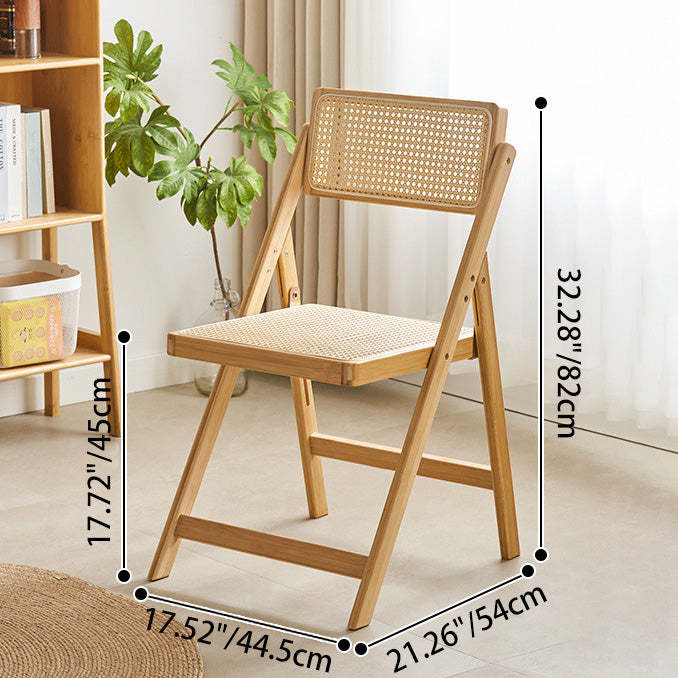 Japanese Resin Rattan Bamboo Foldable Dining Chair