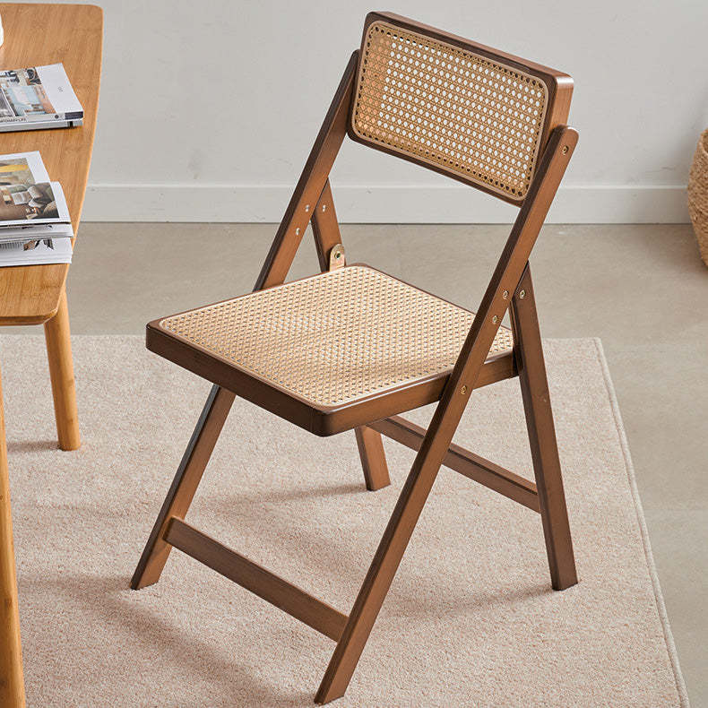 Japanese Resin Rattan Bamboo Foldable Dining Chair