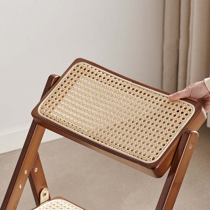 Japanese Resin Rattan Bamboo Foldable Dining Chair