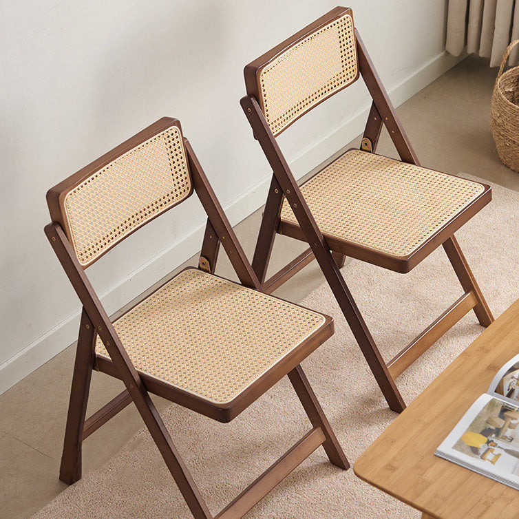 Japanese Resin Rattan Bamboo Foldable Dining Chair
