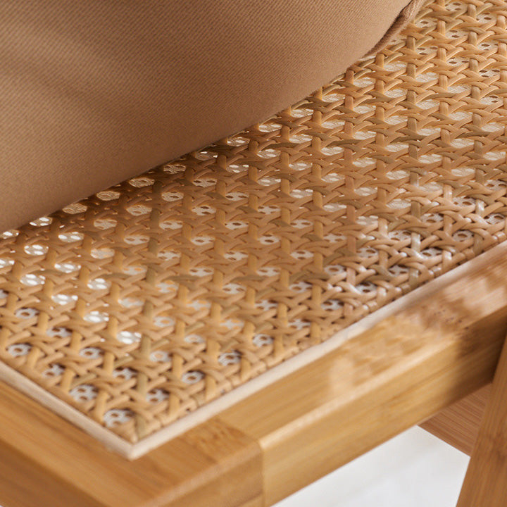 Japanese Resin Rattan Bamboo Foldable Dining Chair