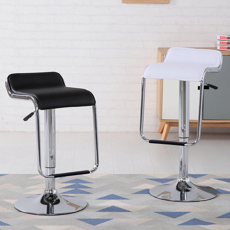 Nordic Square Leather Adjustable Swivel Bar Stool