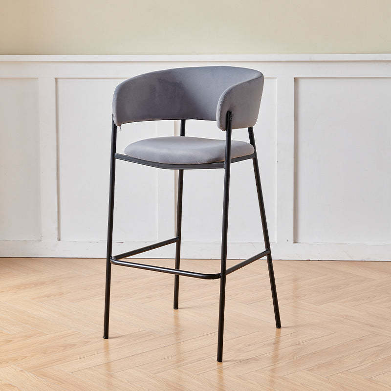 Gray nordic low-back curved bar & counter stools