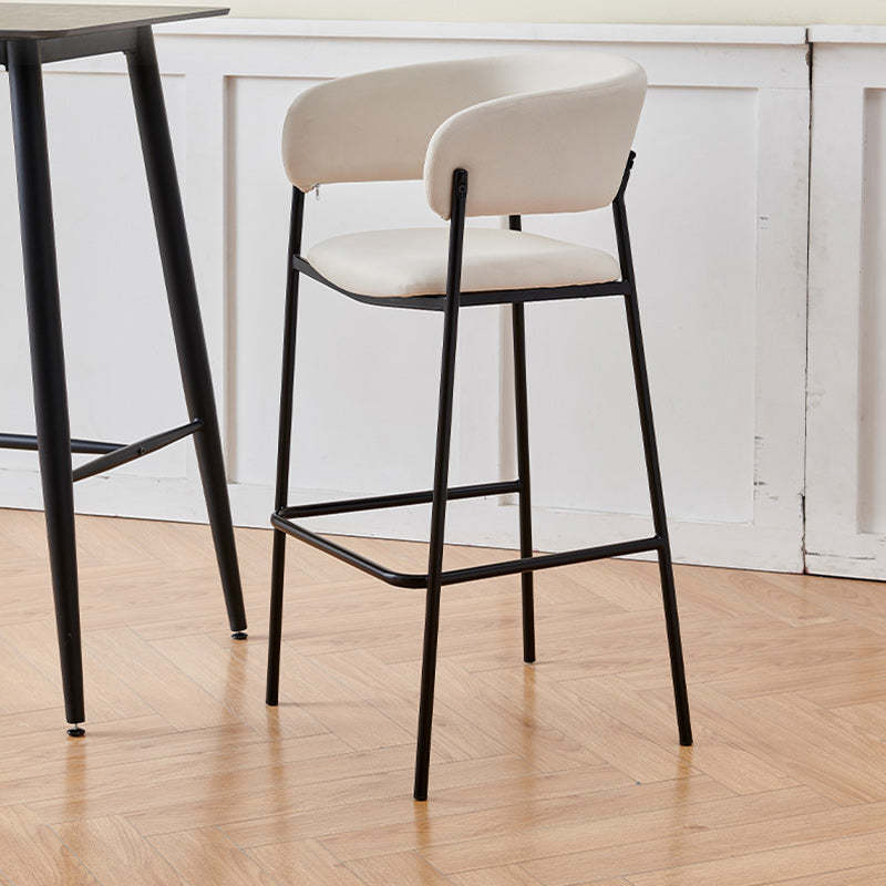 Nordic flannel low-back gray bar & counter stools in iron