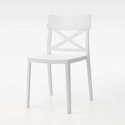 Modern Square Plastic Stackable Armless Dining Chair — Gray