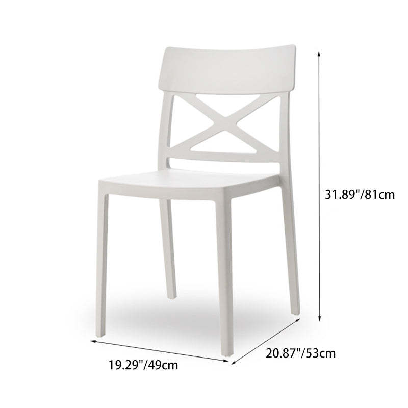 Modern Square Plastic Stackable Armless Dining Chair