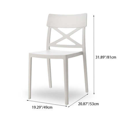 Modern Square Plastic Stackable Armless Dining Chair
