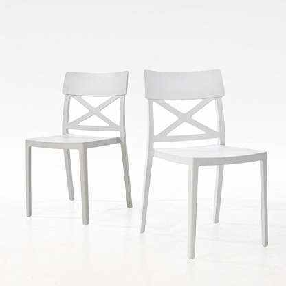 Modern Square Plastic Stackable Armless Dining Chair
