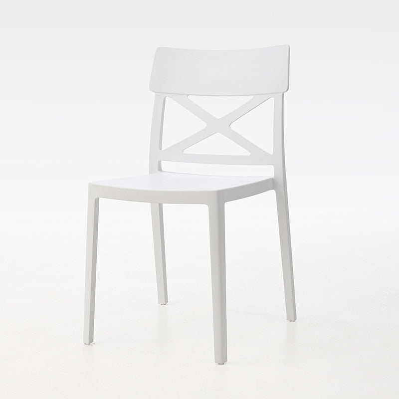 Modern Square Plastic Stackable Armless Dining Chair