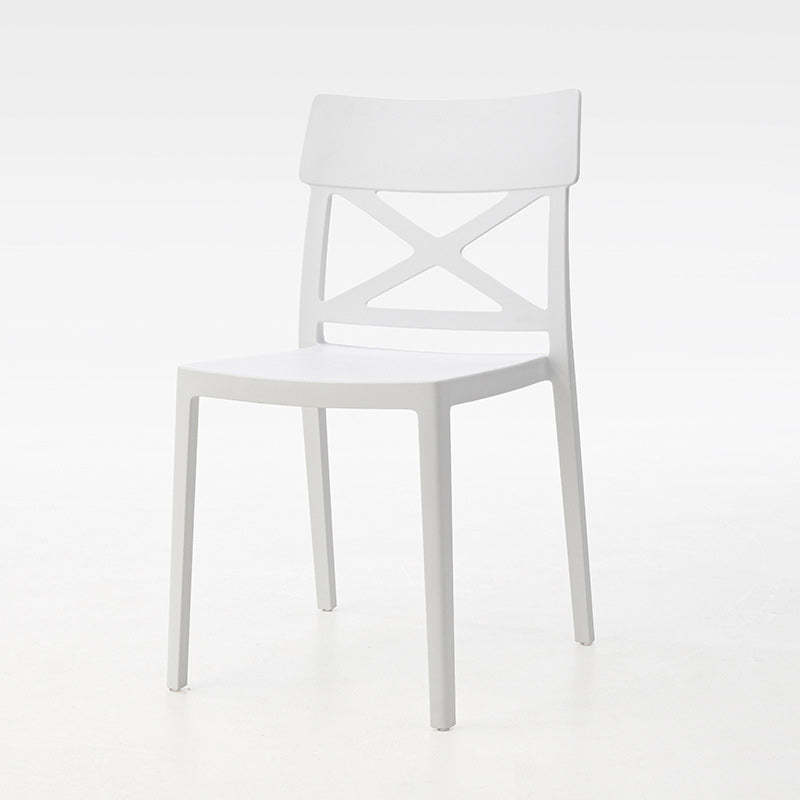 Modern Square Plastic Stackable Armless Dining Chair