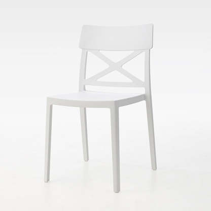 Modern Square Plastic Stackable Armless Dining Chair