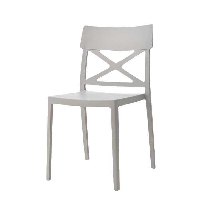 Modern Square Plastic Stackable Armless Dining Chair