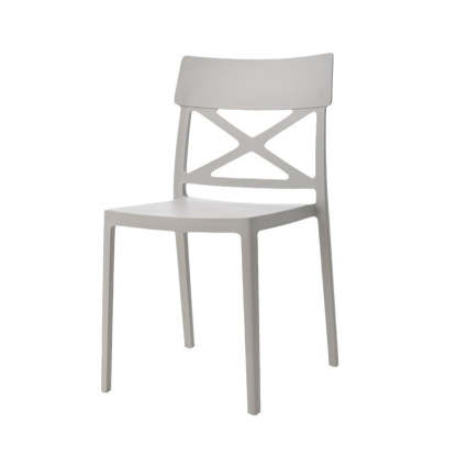 Modern Square Plastic Stackable Armless Dining Chair