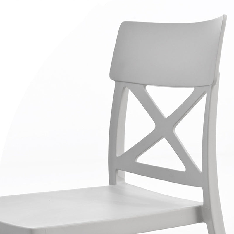 Modern Square Plastic Stackable Armless Dining Chair