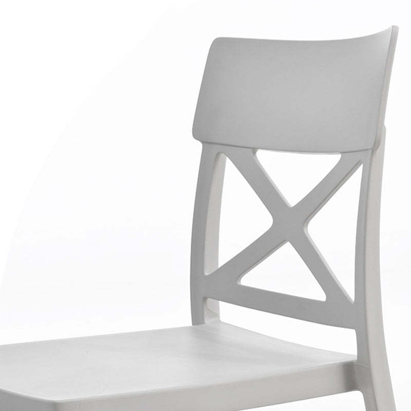 Modern Square Plastic Stackable Armless Dining Chair
