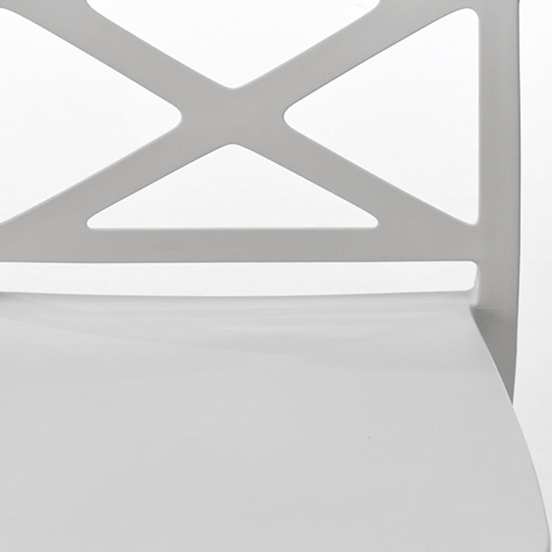 Modern Square Plastic Stackable Armless Dining Chair
