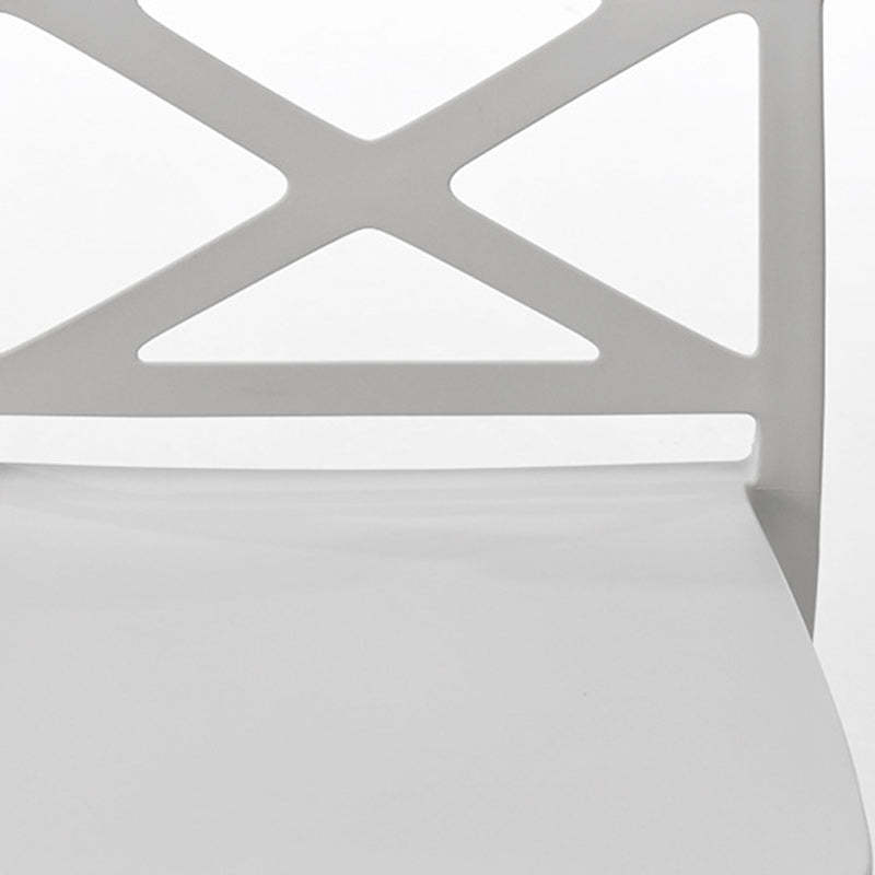Modern Square Plastic Stackable Armless Dining Chair
