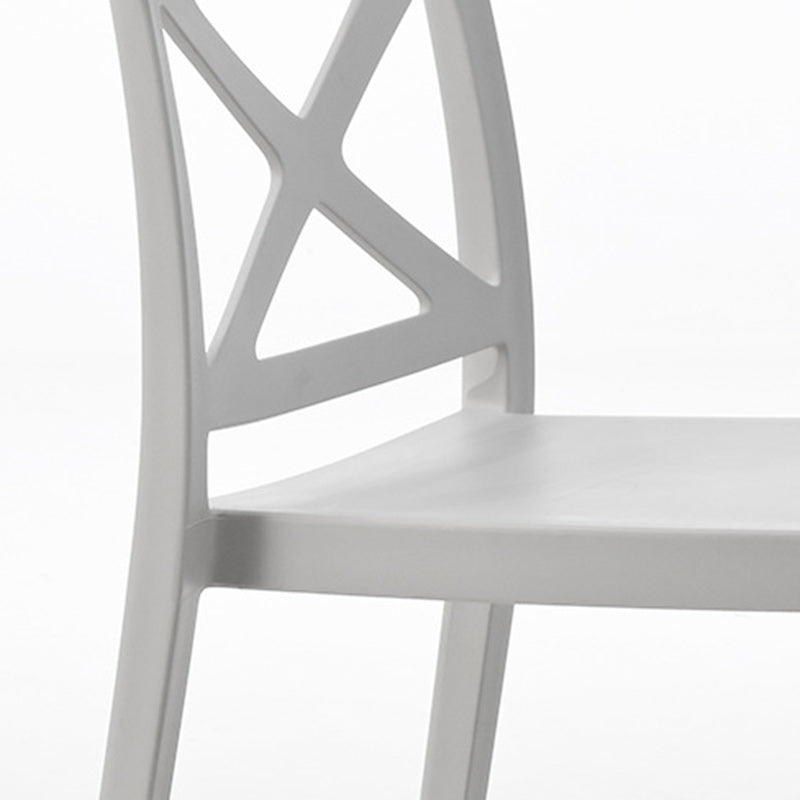 Modern Square Plastic Stackable Armless Dining Chair