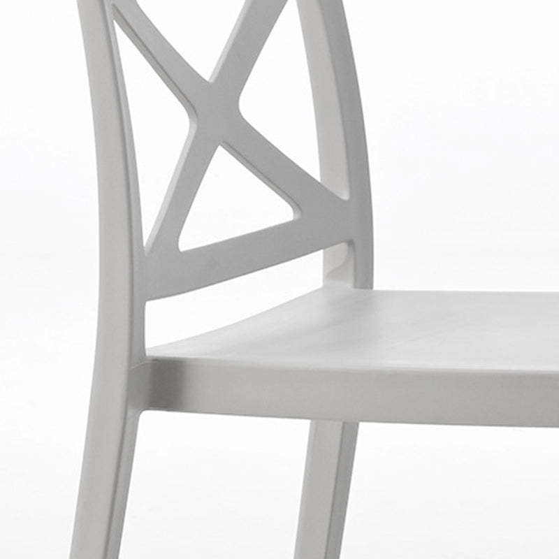 Modern Square Plastic Stackable Armless Dining Chair