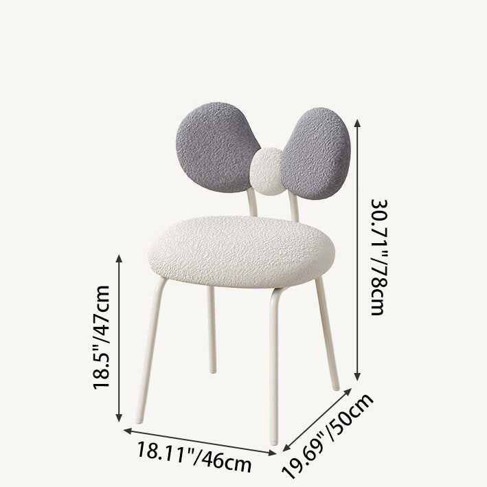 Nordic Curved Lamb Fleece Swivel Vanity Stool