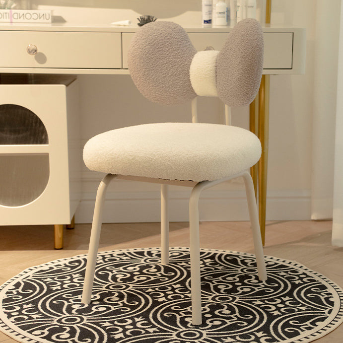 Nordic Curved Lamb Fleece Swivel Vanity Stool