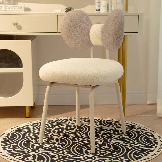 Nordic Curved Lamb Fleece Swivel Vanity Stool
