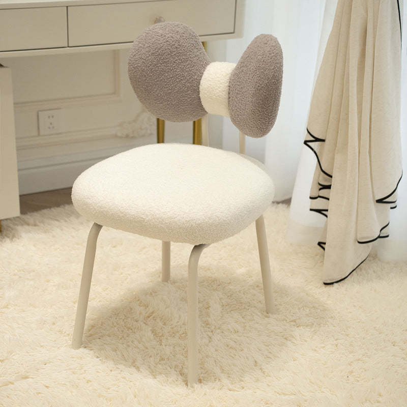 Nordic Curved Lamb Fleece Swivel Vanity Stool