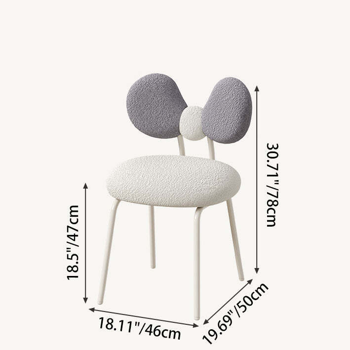 Nordic Curved Lamb Fleece Swivel Vanity Stool