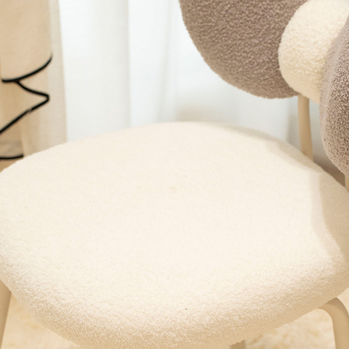 Nordic Curved Lamb Fleece Swivel Vanity Stool