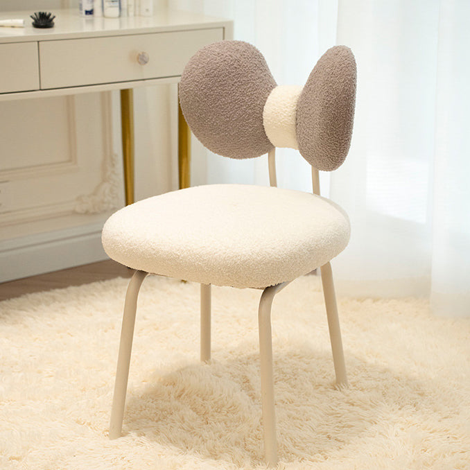 Nordic Curved Lamb Fleece Swivel Vanity Stool