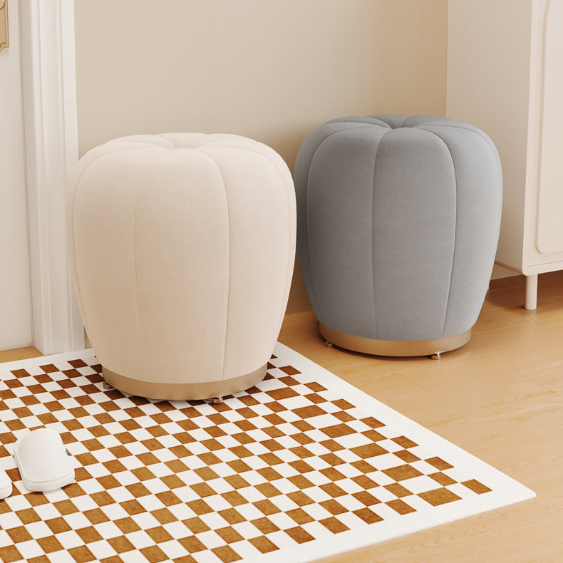Scandinavian Pumpkin Flannel Frame Vanity Stool