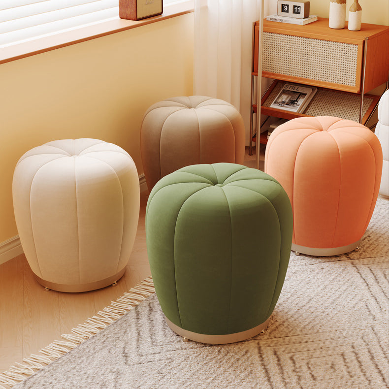 Scandinavian Pumpkin Flannel Frame Vanity Stool — Pink