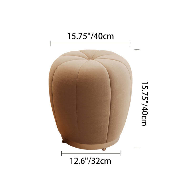 Scandinavian Pumpkin Flannel Frame Vanity Stool — Orange
