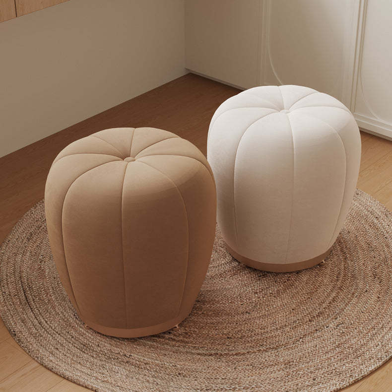 Scandinavian Pumpkin Flannel Frame Vanity Stool — Grey