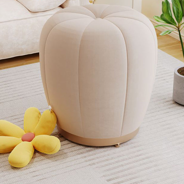 Scandinavian Pumpkin Flannel Frame Vanity Stool