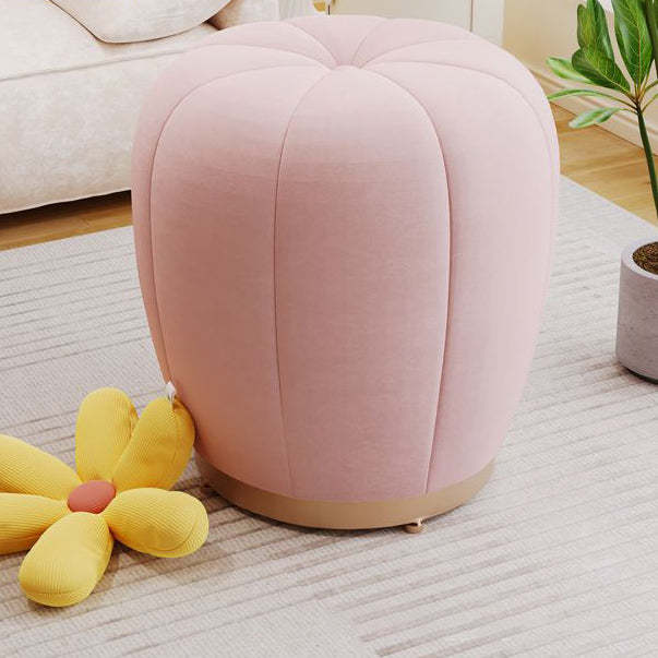 Scandinavian Pumpkin Flannel Frame Vanity Stool