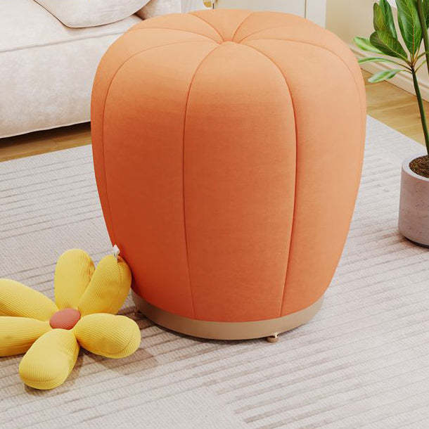 Scandinavian Pumpkin Flannel Frame Vanity Stool