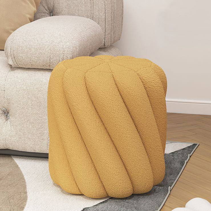 Scandinavian Lamb Fleece Solid Wood Portable Vanity Stool