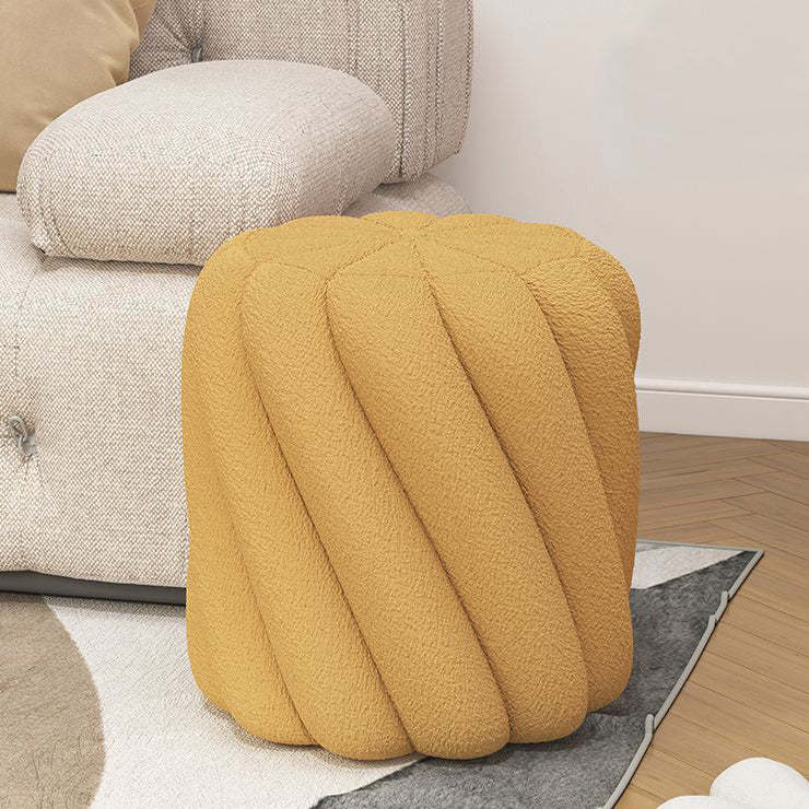 Scandinavian Lamb Fleece Solid Wood Portable Vanity Stool