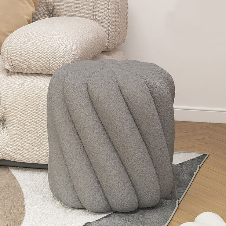 Scandinavian Lamb Fleece Solid Wood Portable Vanity Stool