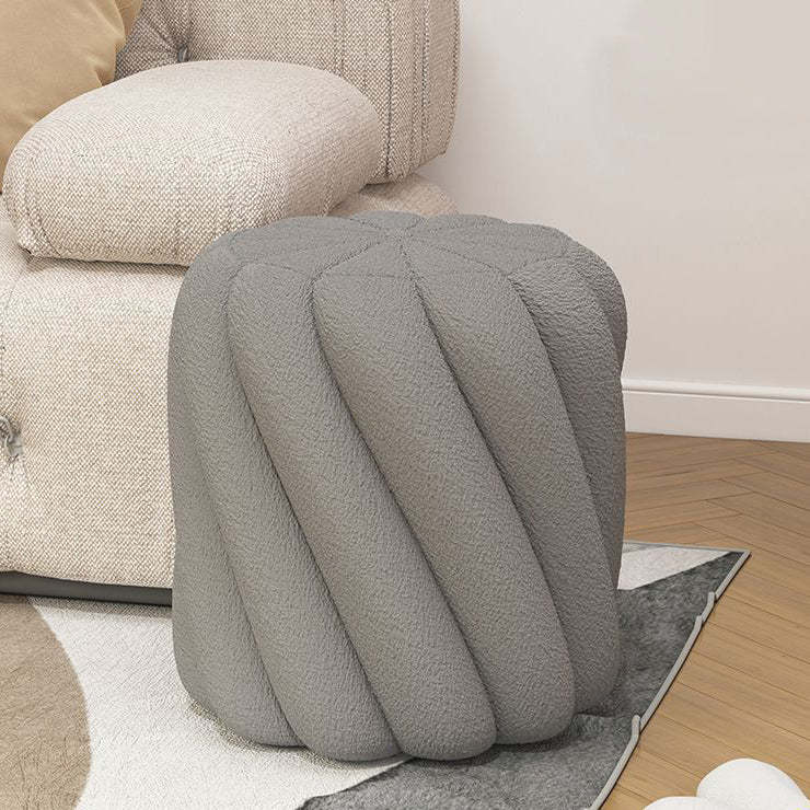 Scandinavian Lamb Fleece Solid Wood Portable Vanity Stool